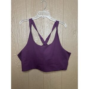 Girlfriend‎ Collective Plum Lou V-Back Bra Purple Garnet Maroon Size 6XL Adjust